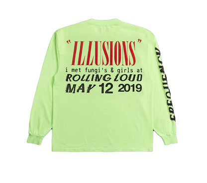 Kid Cudi Rolling Loud Illusions L/S Tee Lime