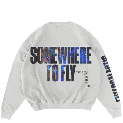 Kid Cudi Somewhere To Fly Crewneck White