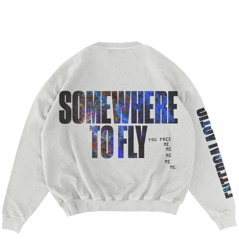 Kid Cudi Somewhere To Fly Crewneck White