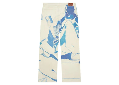 KidSuper 1989 Bedroom Painting Denim Pants Cream