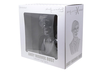 Kidrobot Andy Warhol Black Bust Vinyl Art Sculpture Black