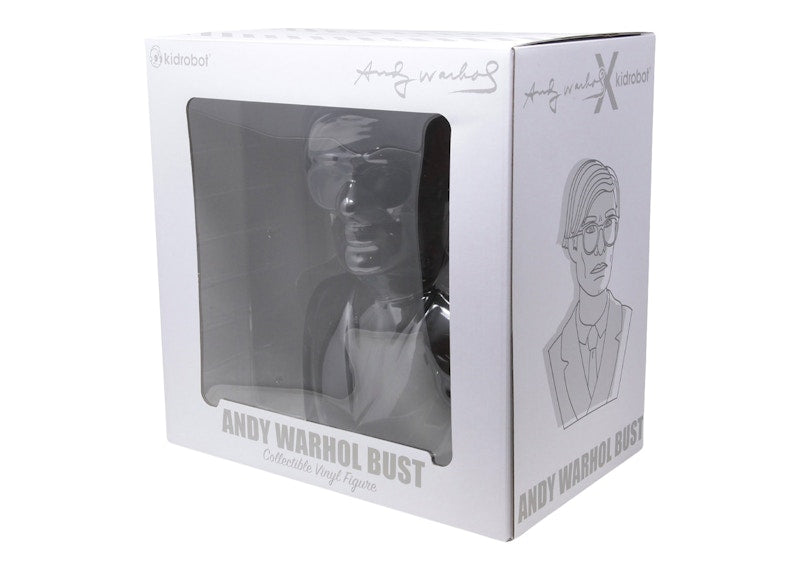 Kidrobot Andy Warhol Black Bust Vinyl Art Sculpture Black