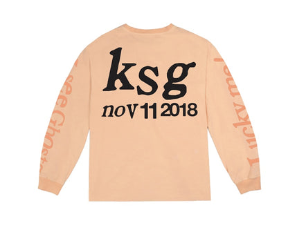 Kids See Ghosts I See Ghosts Long Sleeve Tee Neon Orange