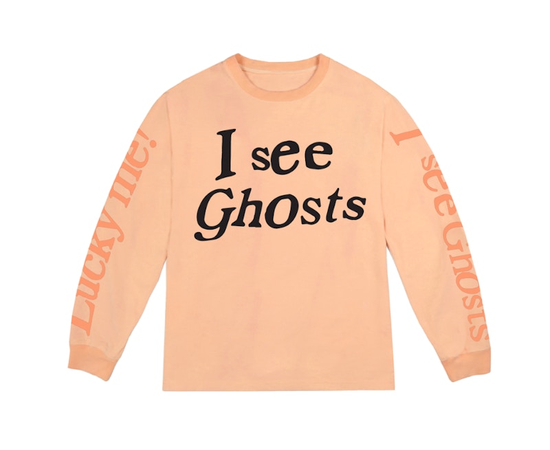 Kids See Ghosts I See Ghosts Long Sleeve Tee Neon Orange