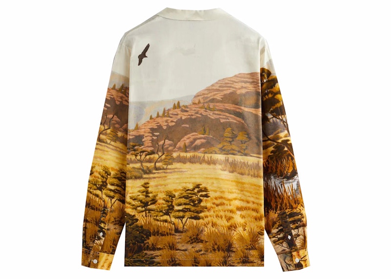 Kith AMNH Landscape Long Sleeve Camp Collar Shirt White