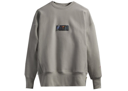 Kith Advisory Board Crystals Holographic Classic Logo Crewneck Heather Grey