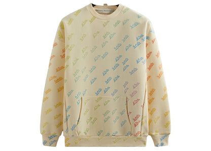 Kith Advisory Board Crystals Rainbow Print Crewneck Cream