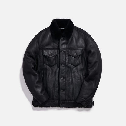 Kith Amherst Shearling Trucker Jacket (FW19) Black