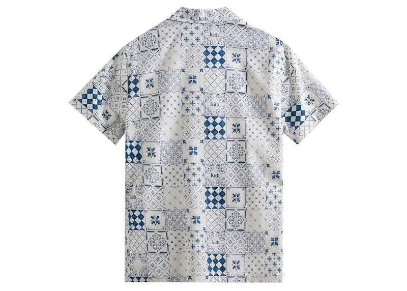 Kith Azulejo Tiles Thompson Camp Collar Shirt Sandrift