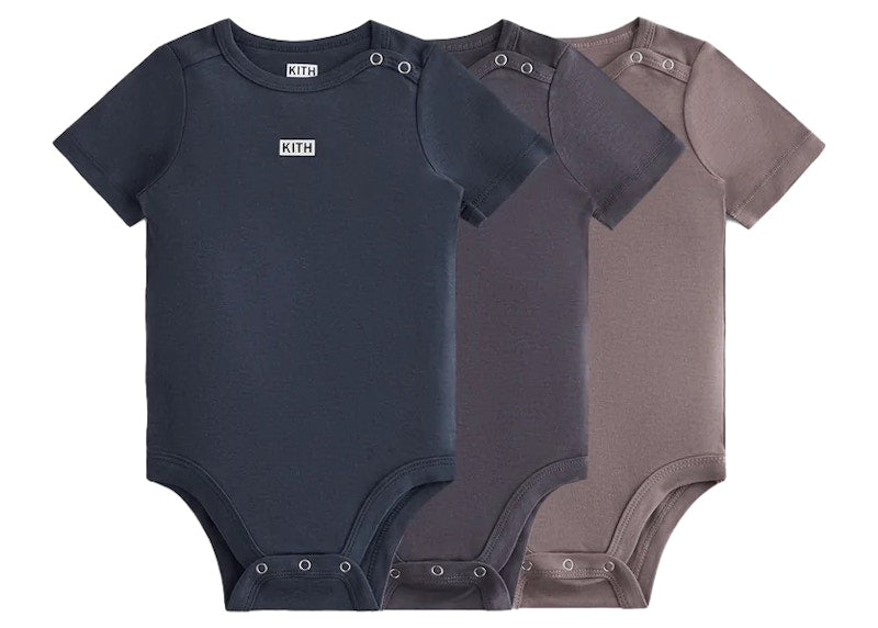 Kith Baby Onesie (3 Pack) Battleship