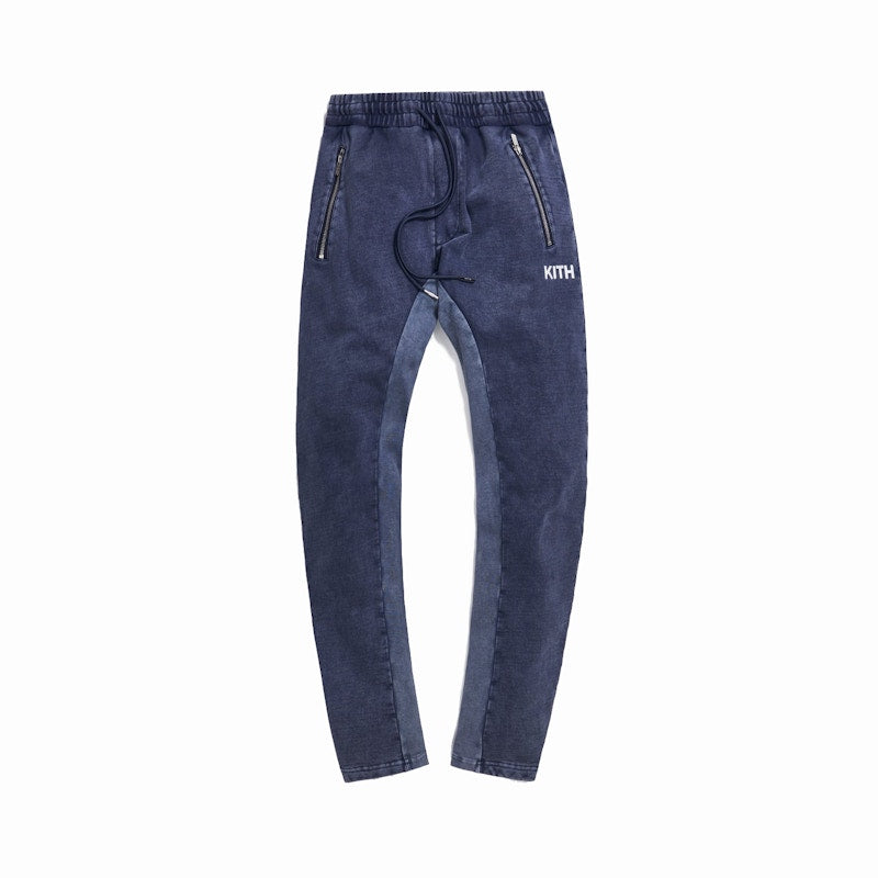 Kith Bleecker Crystal Wash Fleece Sweatpant Obsidian/Navy