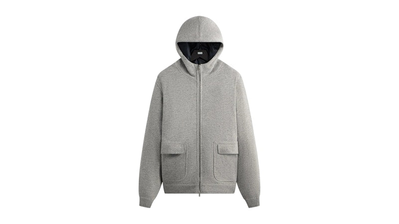 Kith Brushed Selfridge Zip Up Hoodie Medium Heather Grey