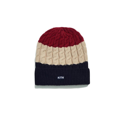 Kith Cable Knit Beanie Navy/Multi