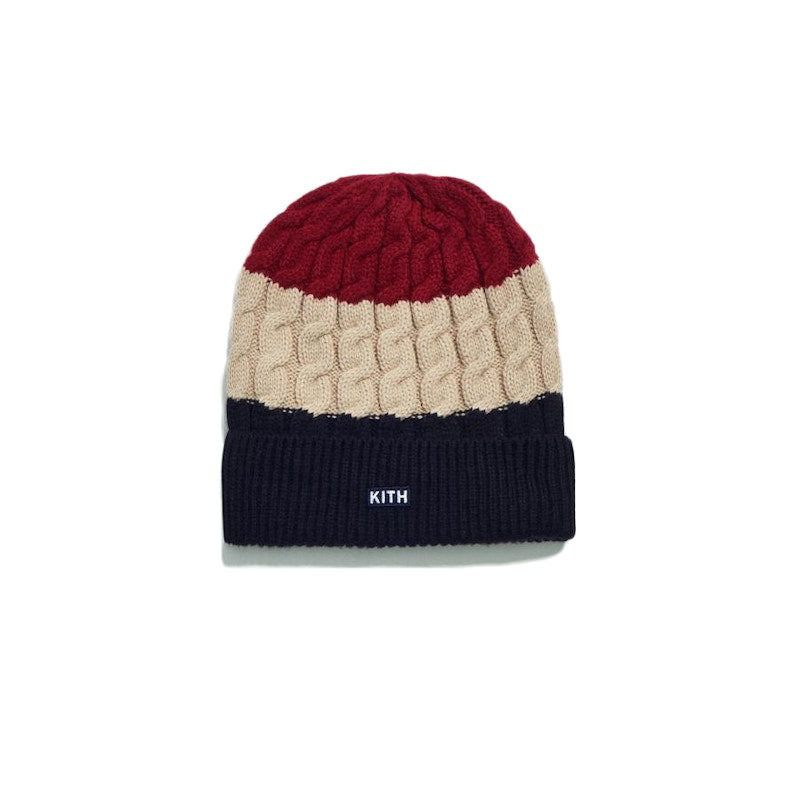 Kith Cable Knit Beanie Navy/Multi