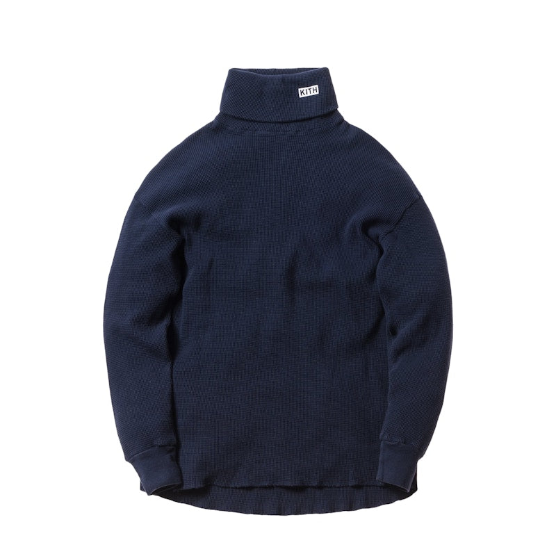 Kith Calux Waffle Turtleneck Navy