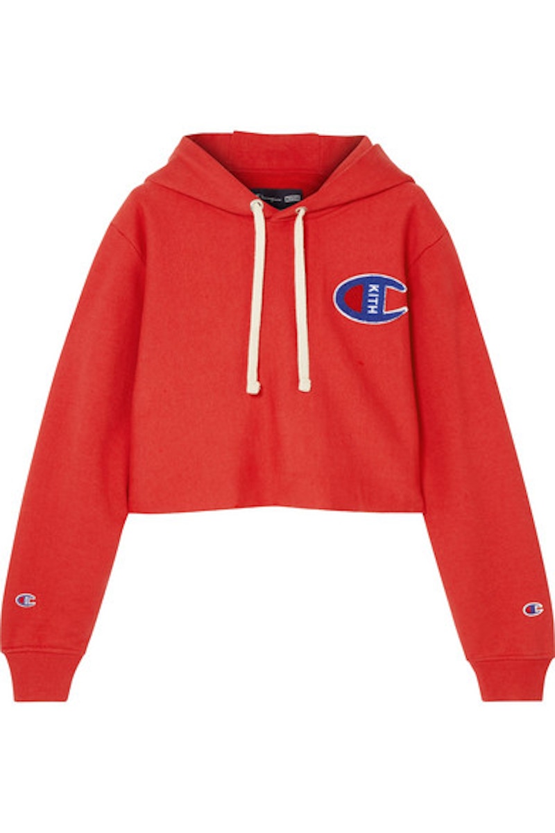 Kith Champion Nia Cropped Hoodie Red