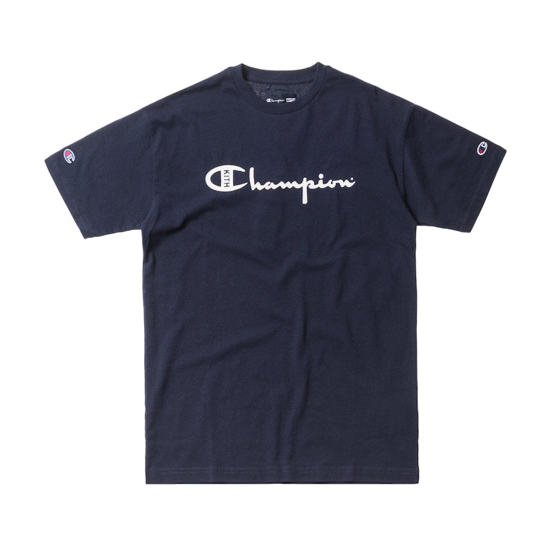 Kith Champion Script Logo Tee Navy
