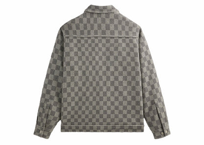 Kith Check Boucle Boxy Collared Overshirt Steel