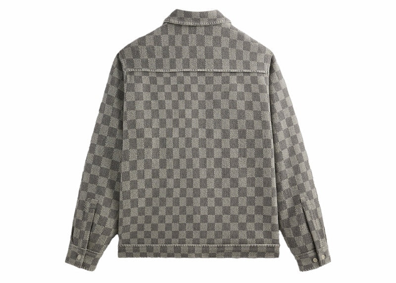 Kith Check Boucle Boxy Collared Overshirt Steel