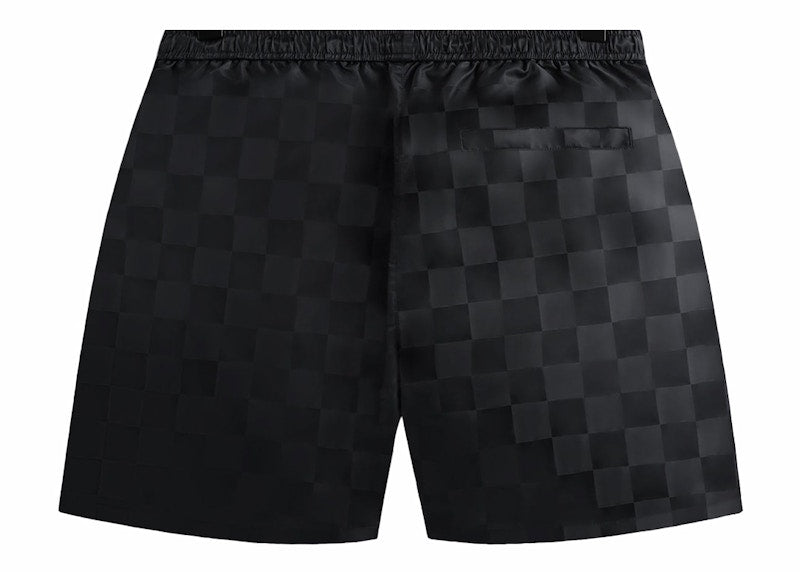 Kith Checkered Satin Collins Short Black