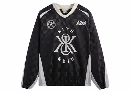 Kith Checkered Satin Dayton Combo Pullover Black
