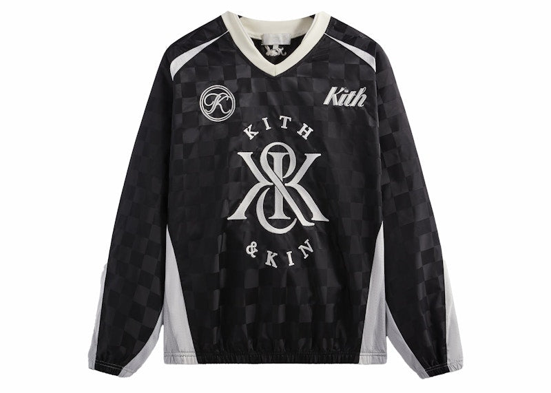 Kith Checkered Satin Dayton Combo Pullover Black
