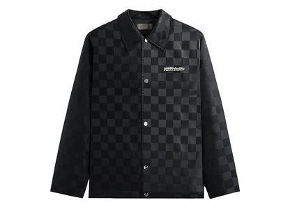 Kith Checkered Satin Kieran Coaches Jacket Black