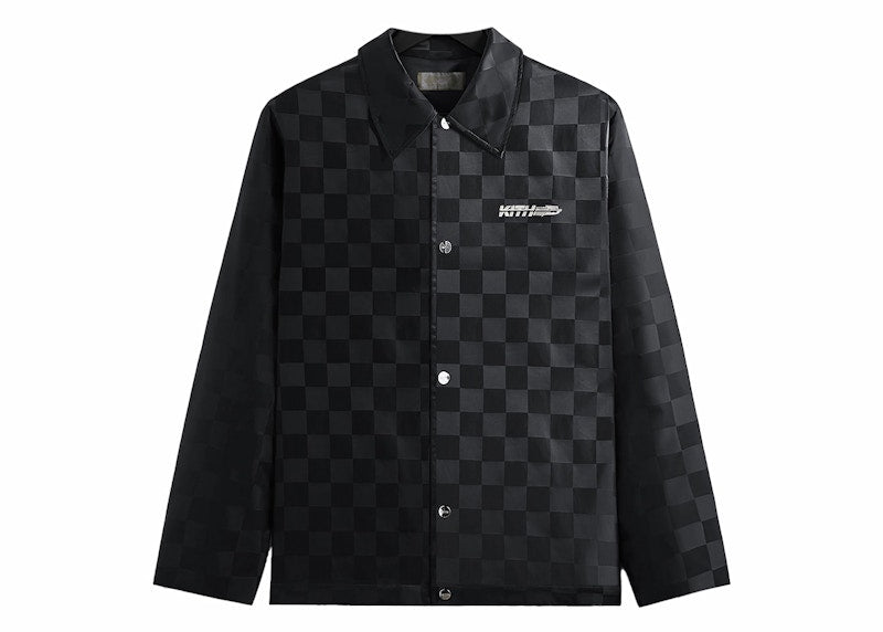 Kith Checkered Satin Kieran Coaches Jacket Black
