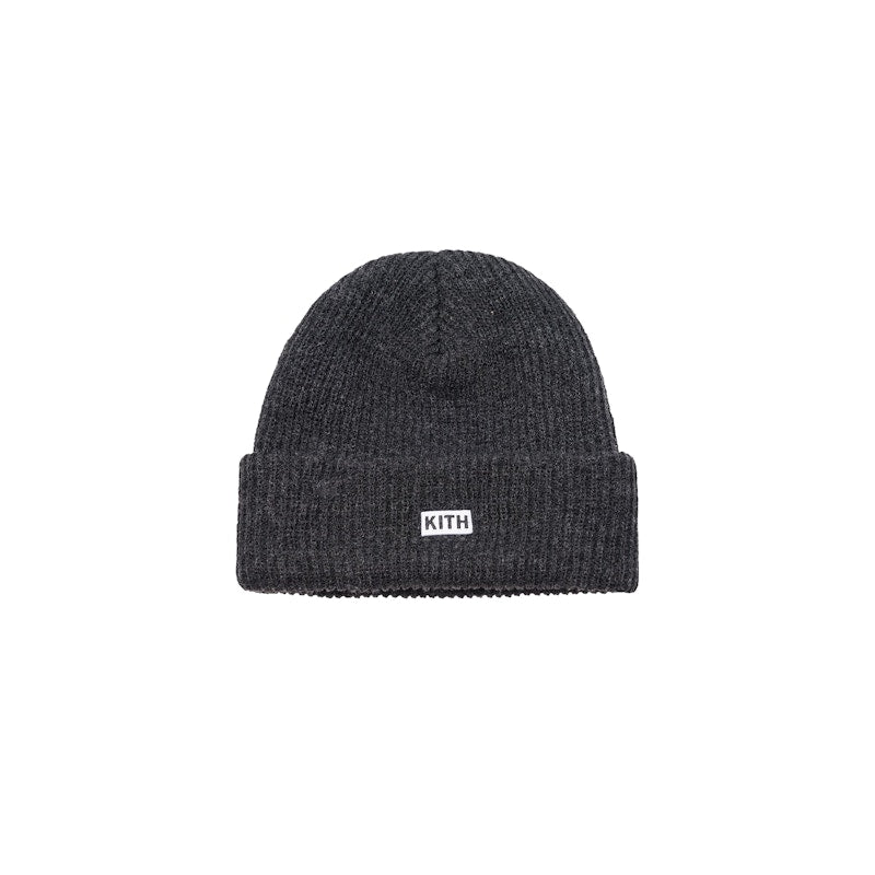 Kith Classic Logo Knit Beanie Charcoal