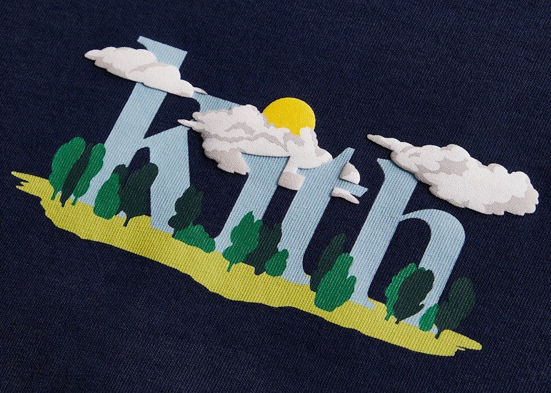 Kith Cloud Serif Logo Tee Nocturnal