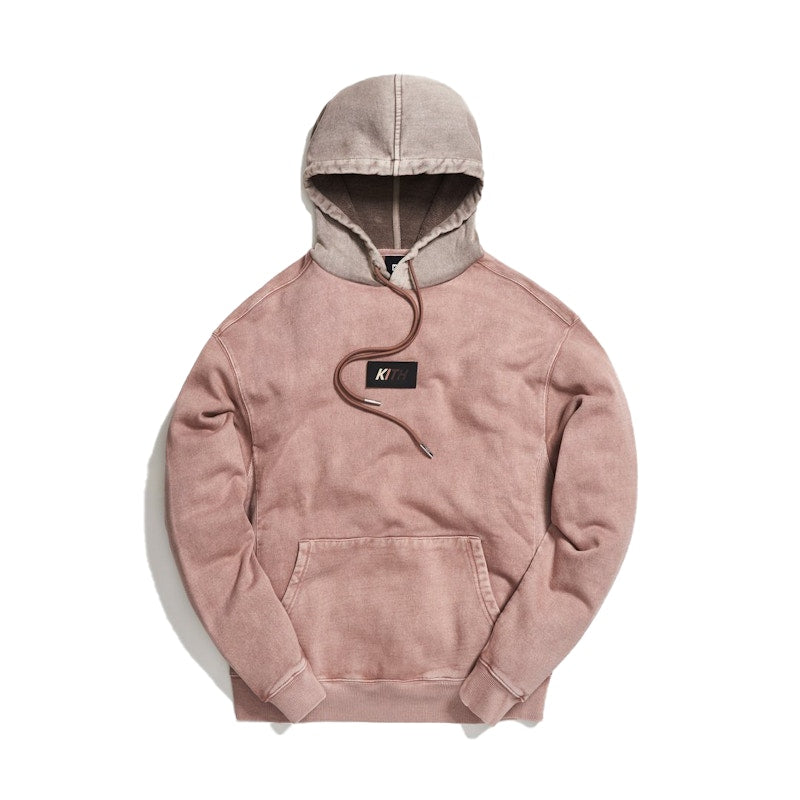 Kith Color Blocked Crystal Wash Williams Hoodie Mauve