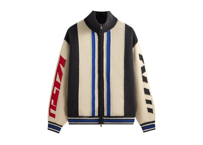 Kith Color-Blocked Moto Full Zip Wyona Sweater Sandrift