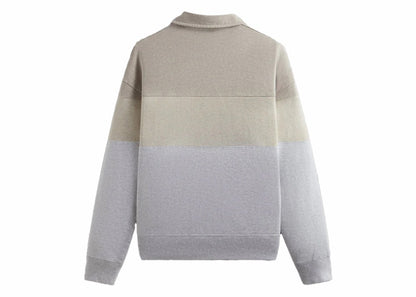 Kith Color-Blocked Nelson Collared Pullover Light Heather Grey