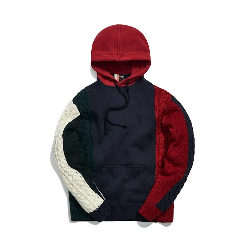 Kith Colorblock Adam Combo Knit Hoodie Pullover Navy/Multi