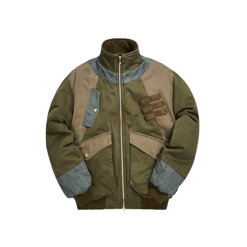 Kith Colorblocked Sateen Bomber Olive