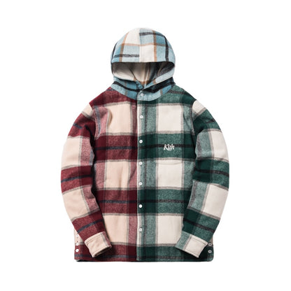 Kith Combo Plaid Flannel Hooded Shirt Multi