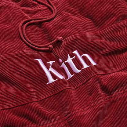 Kith Corduroy Double Pocket Hoodie Red