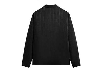 Kith Crest Logo Boxy Collared Overshirt Black