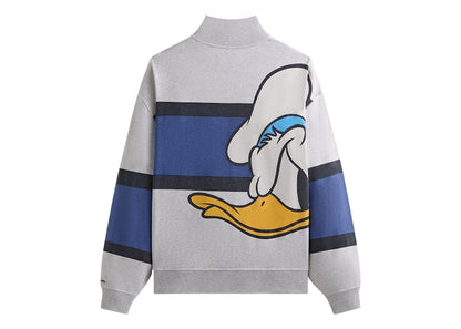Kith Disney Donald Duck Quarter Zip Fleece Wyona Sweatshirt Light Heather Grey