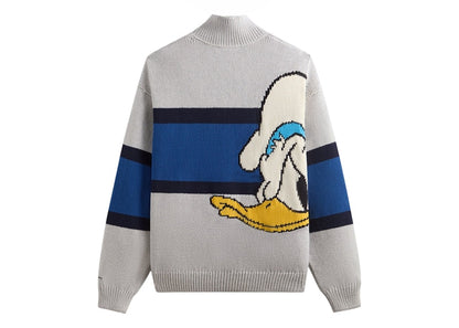 Kith Disney Donald Duck Quarter Zip Wyona Sweater Light Heather Grey