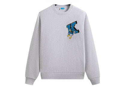 Kith Disney Donald Duck Varsity Vintage Nelson Crewneck Light Heather Grey