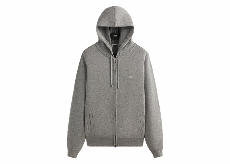 Kith Double Face Williams V Full Zip Hoodie Mid Heather Grey