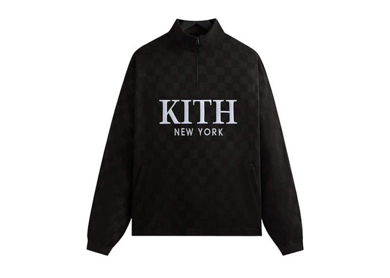 Kith Double Weave Davis Quarter Zip Pullover Black