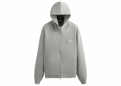 Kith Double Weave Selfridge Zip Up Hoodie Light Heather Grey
