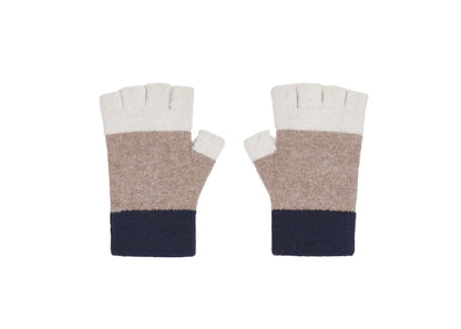 Kith Ellwood Colorblocked Fingerless Gloves Dark Tan