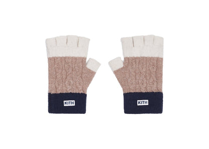 Kith Ellwood Colorblocked Fingerless Gloves Dark Tan