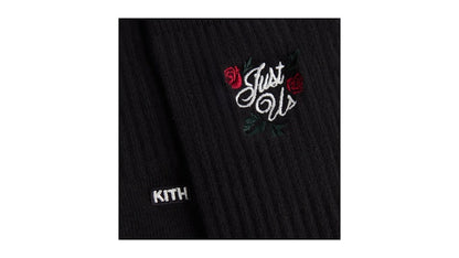 Kith Embroidered Rose Crew Socks Black