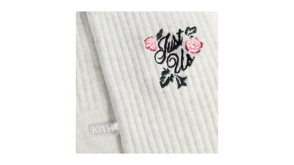 Kith Embroidered Rose Crew Socks Light Heather Grey