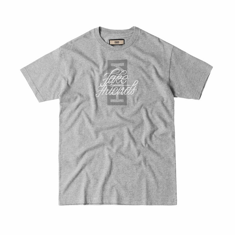 Kith Fake Friends Script Tee Heather Grey