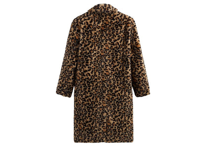 Kith Faux Leopard Patten Overcoat Birch